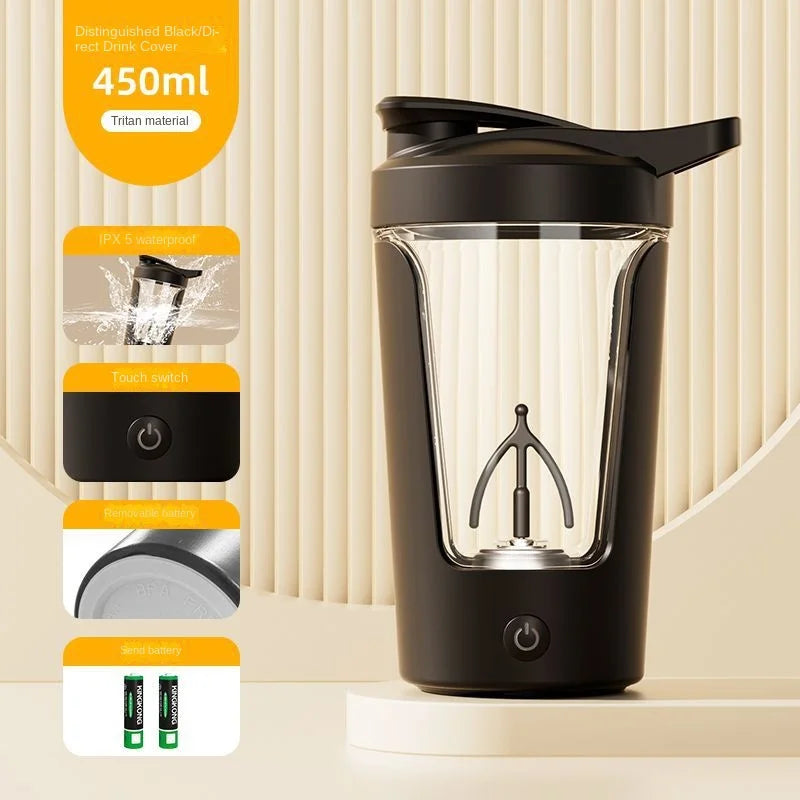 450ml Portable Electric Coffee Stirring Cup Usb Rechargeable Fully Automatic Stirring Cup for Fitness Outdoor Sports Gym