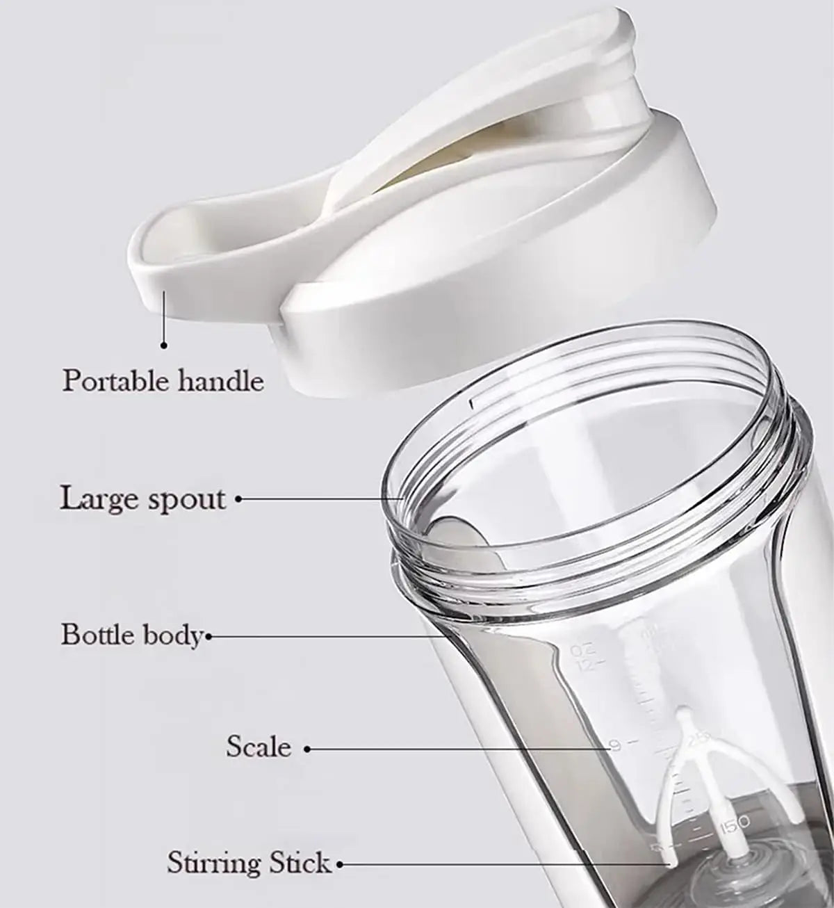 450ml Portable Electric Coffee Stirring Cup Usb Rechargeable Fully Automatic Stirring Cup for Fitness Outdoor Sports Gym