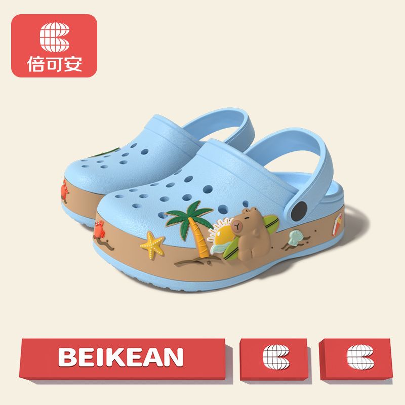 Summer Sandals For Girls Kids Baby Boys Girls Cartoon Baby Sandals Flat Heel Solid Soft Cartoon Slippers Children's Garden Shoe