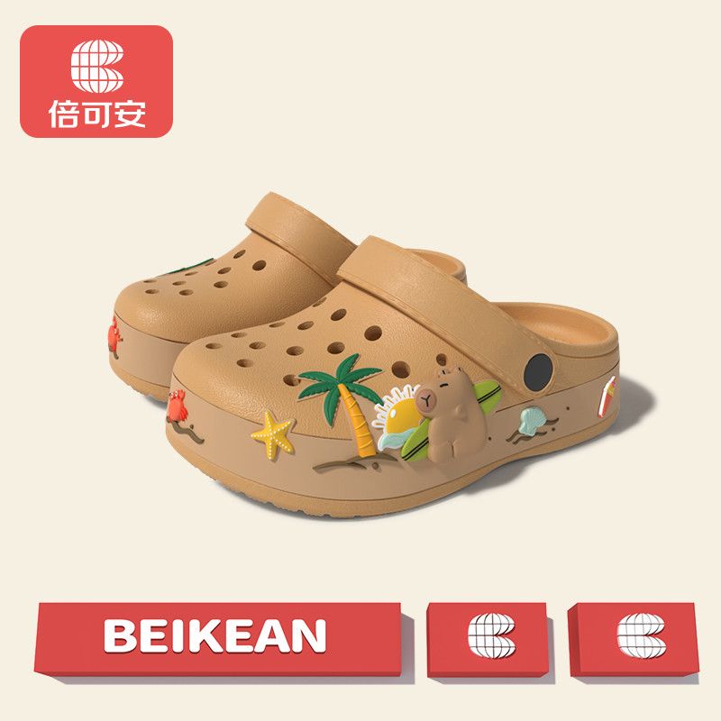 Summer Sandals For Girls Kids Baby Boys Girls Cartoon Baby Sandals Flat Heel Solid Soft Cartoon Slippers Children's Garden Shoe