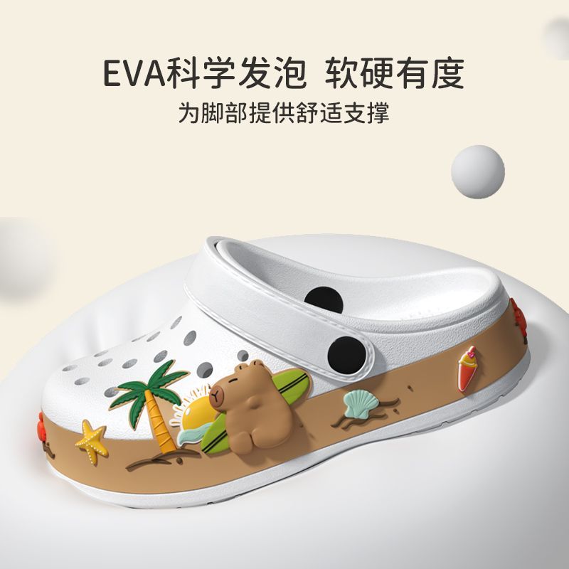 Summer Sandals For Girls Kids Baby Boys Girls Cartoon Baby Sandals Flat Heel Solid Soft Cartoon Slippers Children's Garden Shoe
