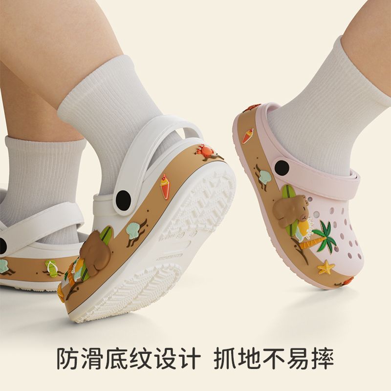 Summer Sandals For Girls Kids Baby Boys Girls Cartoon Baby Sandals Flat Heel Solid Soft Cartoon Slippers Children's Garden Shoe