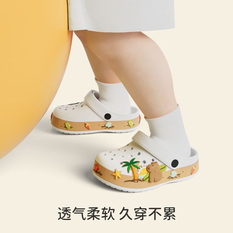 Summer Sandals For Girls Kids Baby Boys Girls Cartoon Baby Sandals Flat Heel Solid Soft Cartoon Slippers Children's Garden Shoe