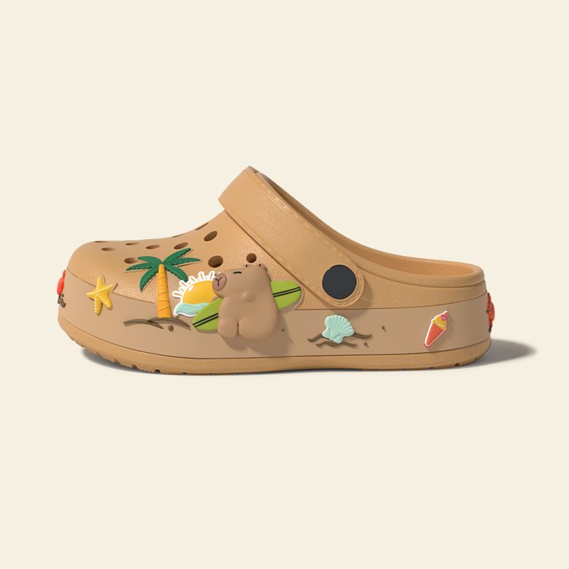 Summer Sandals For Girls Kids Baby Boys Girls Cartoon Baby Sandals Flat Heel Solid Soft Cartoon Slippers Children's Garden Shoe