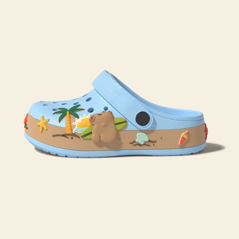 Summer Sandals For Girls Kids Baby Boys Girls Cartoon Baby Sandals Flat Heel Solid Soft Cartoon Slippers Children's Garden Shoe