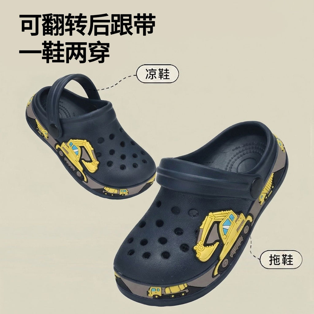 Summer Sandals For Girls Kids Baby Boys Girls Cartoon Baby Sandals Flat Heel Solid Soft Cartoon Slippers Children's Garden Shoe