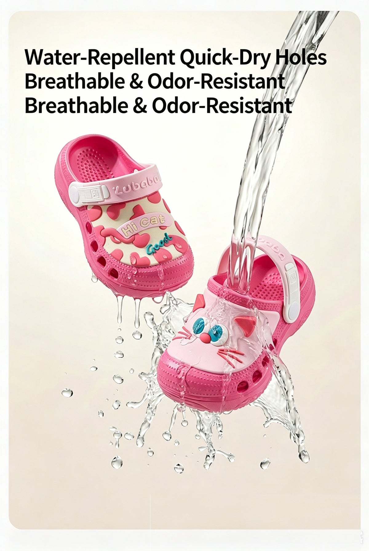 Cute Hello KT My Melody Cartoon Clogs with Outdoor Anti Slip Beach Sandals Slippers Student Summer Casual Shoes Gift