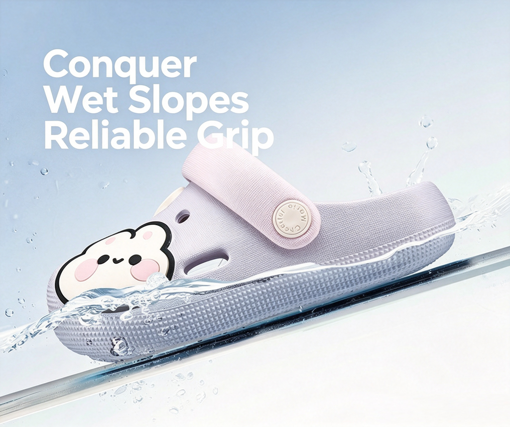 Summer children's slippers, indoor non-slip home wear with cartoon patterns, suitable for both boys and girls, soft-soled toddler flat shoes.
