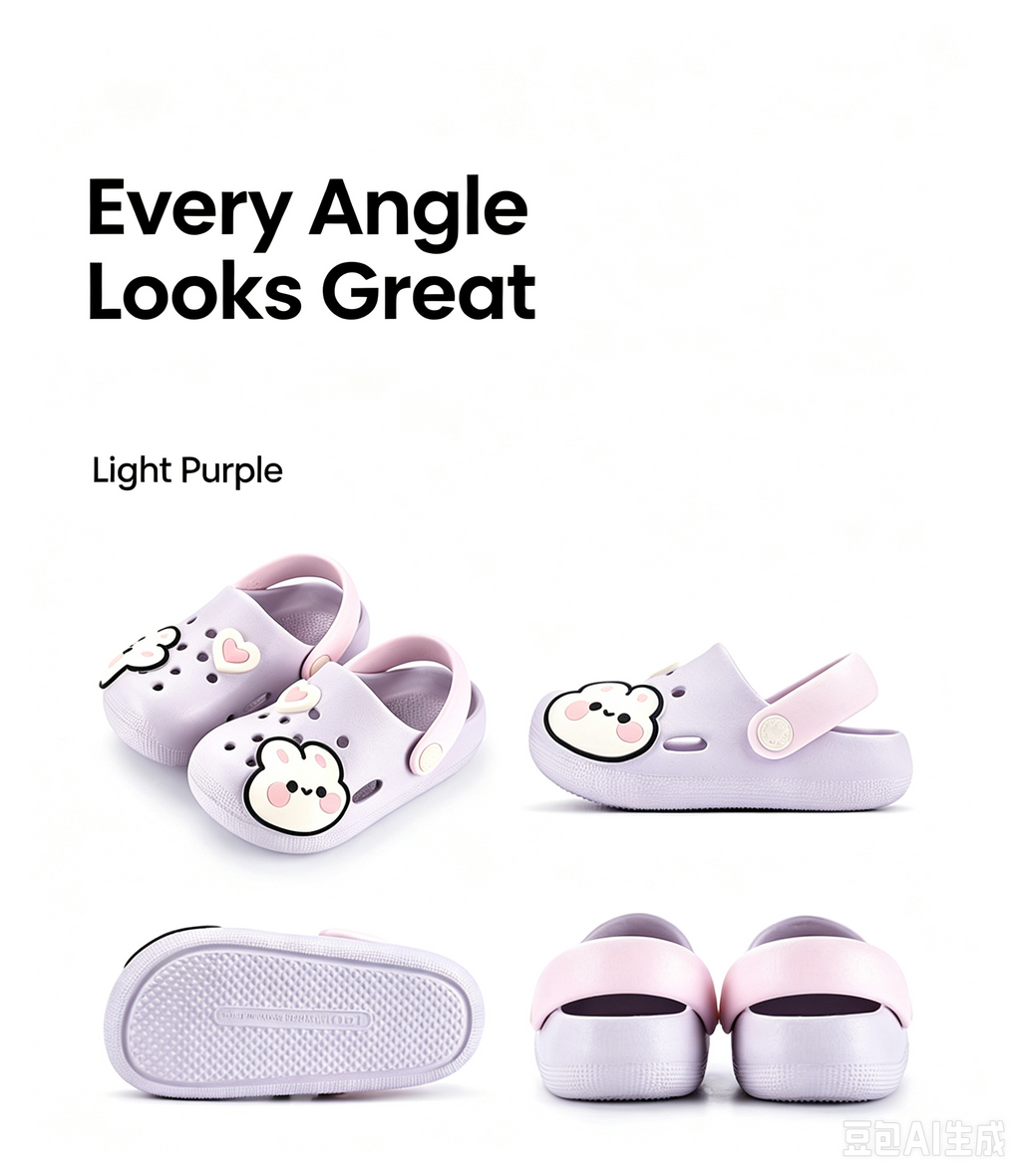 Summer children's slippers, indoor non-slip home wear with cartoon patterns, suitable for both boys and girls, soft-soled toddler flat shoes.