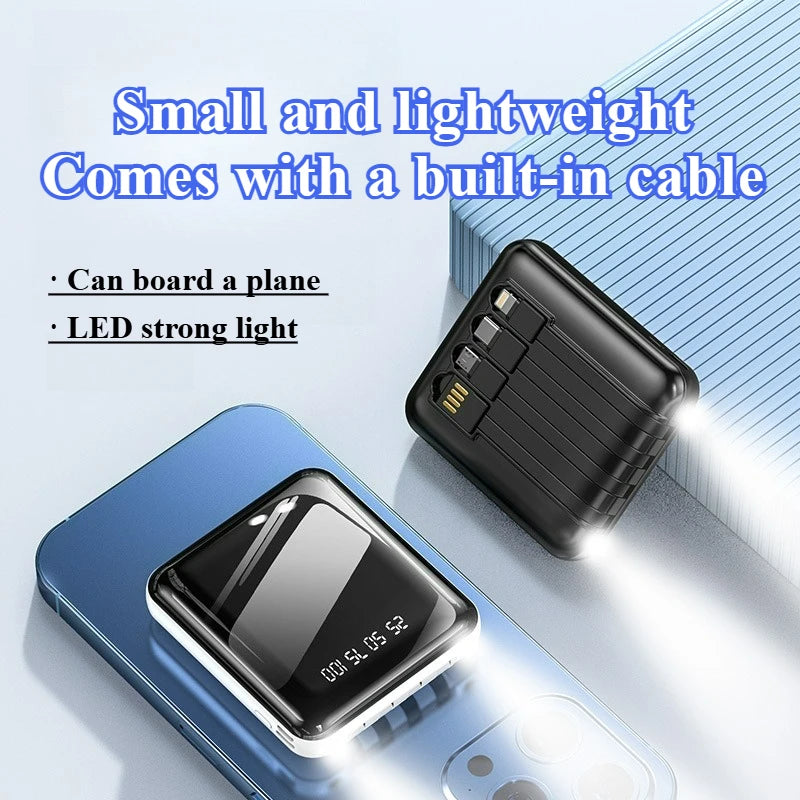 20000mAh Mini Capacity Power Bank Portable Charger Mirror Screen LED Digital Powerbank External Battery for IPhone Xiaomi Huawei