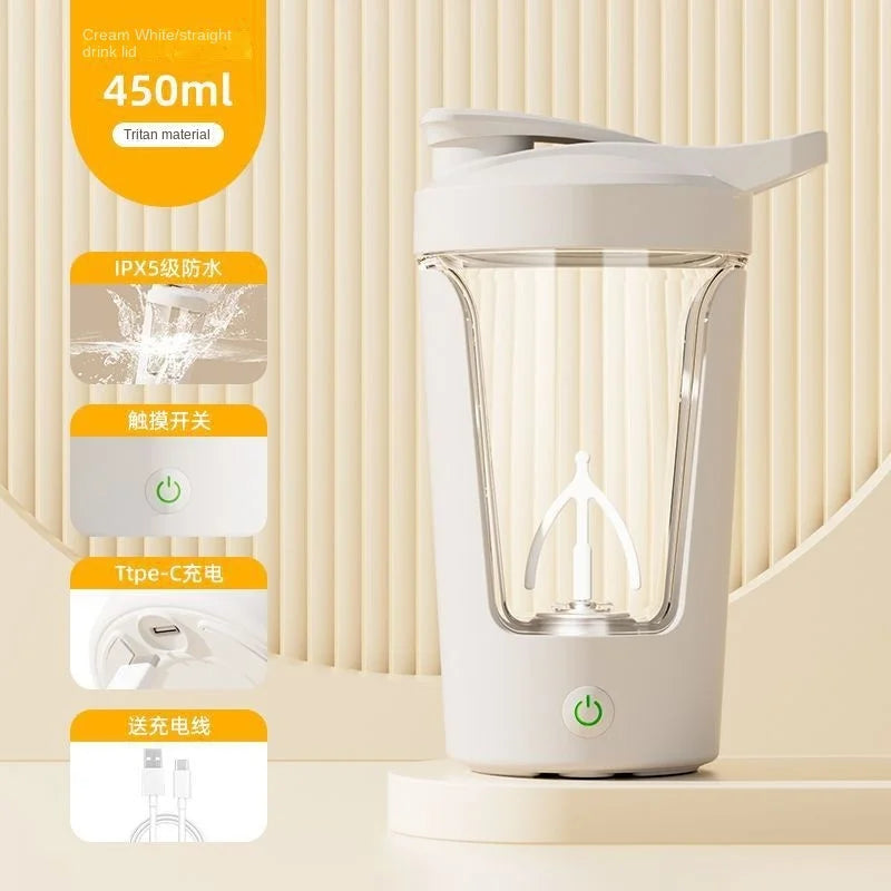 450ml Portable Electric Coffee Stirring Cup Usb Rechargeable Fully Automatic Stirring Cup for Fitness Outdoor Sports Gym
