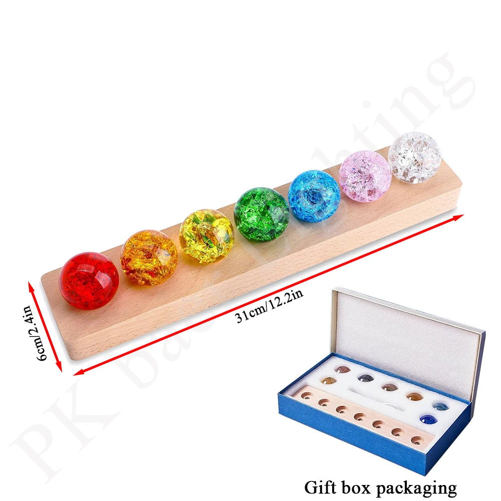 7Pcs Natural Healing Spheres LED Night Lighting Crystal Ball Lamp Light Living Room Decoration Ball Birthday Christmas Gift