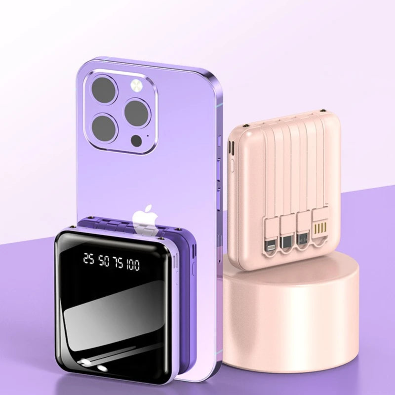 20000mAh Mini Capacity Power Bank Portable Charger Mirror Screen LED Digital Powerbank External Battery for IPhone Xiaomi Huawei