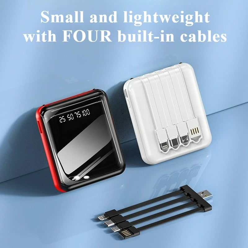 20000mAh Mini Capacity Power Bank Portable Charger Mirror Screen LED Digital Powerbank External Battery for IPhone Xiaomi Huawei