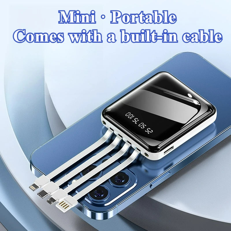 20000mAh Mini Capacity Power Bank Portable Charger Mirror Screen LED Digital Powerbank External Battery for IPhone Xiaomi Huawei