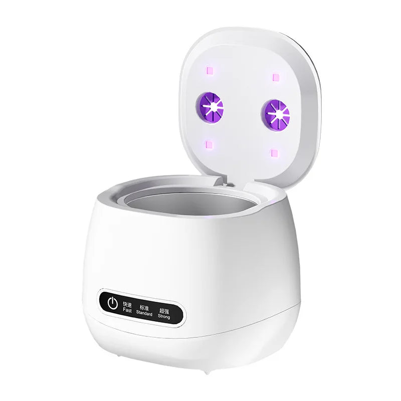 48kHz Ultrasonic Cleaner with UV Sterilizer Convenient Home Cleaning Solution for Jewelry Dentures and Clear Aligners