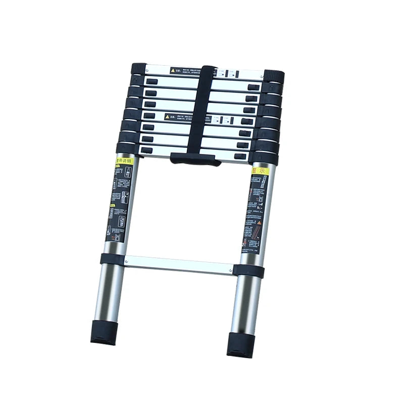 3.1-meter aluminum alloy telescopic thickened straight single-sided folding portable household ladder