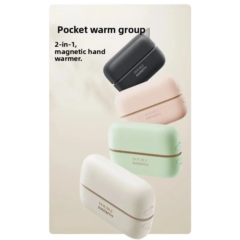 2-in-1 Mini Portable Magnetic Hand Warmer for Students Rechargeable Detachable Heating Hand Warmer Winter Gift
