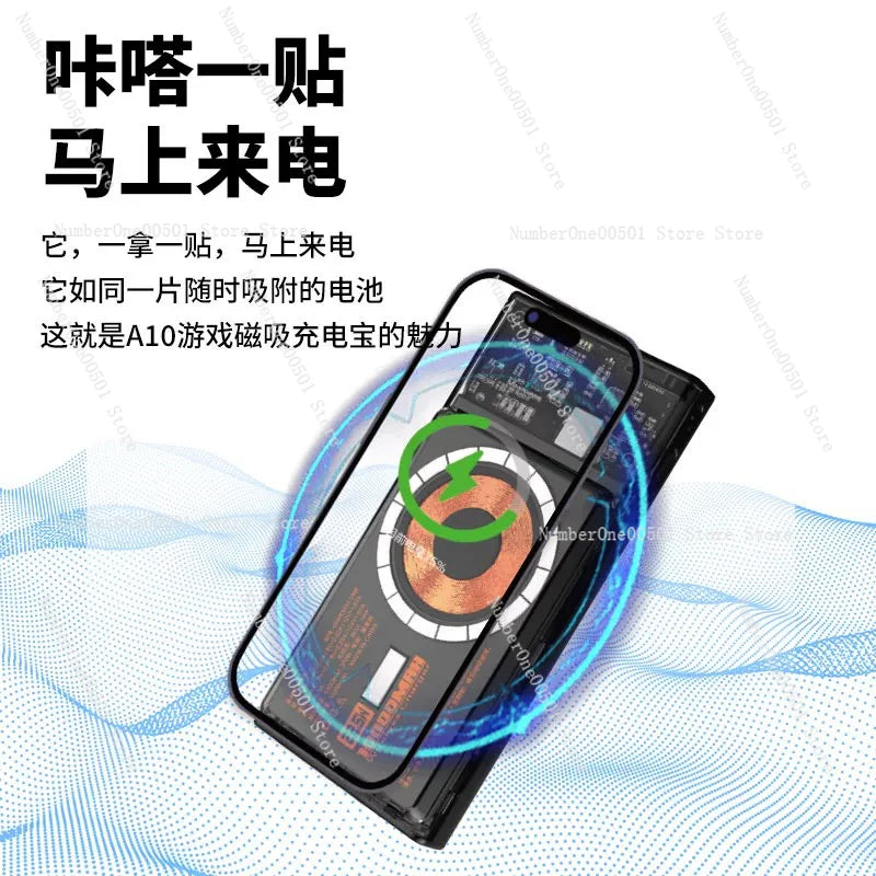 2026 New Handheld Game Console Power Bank 10000mAh 15W Magnetic Wireless Fast Charging