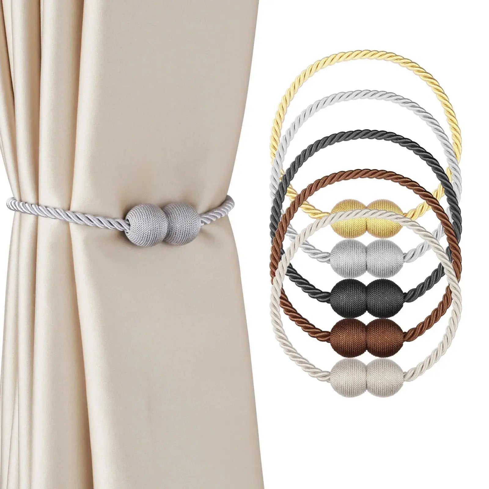 4PCS Magnetic Curtain Tieback Delicate Holders Tie Back Buckle Clips Hanging Ball Buckle Tie Back Curtain Decor Accessories