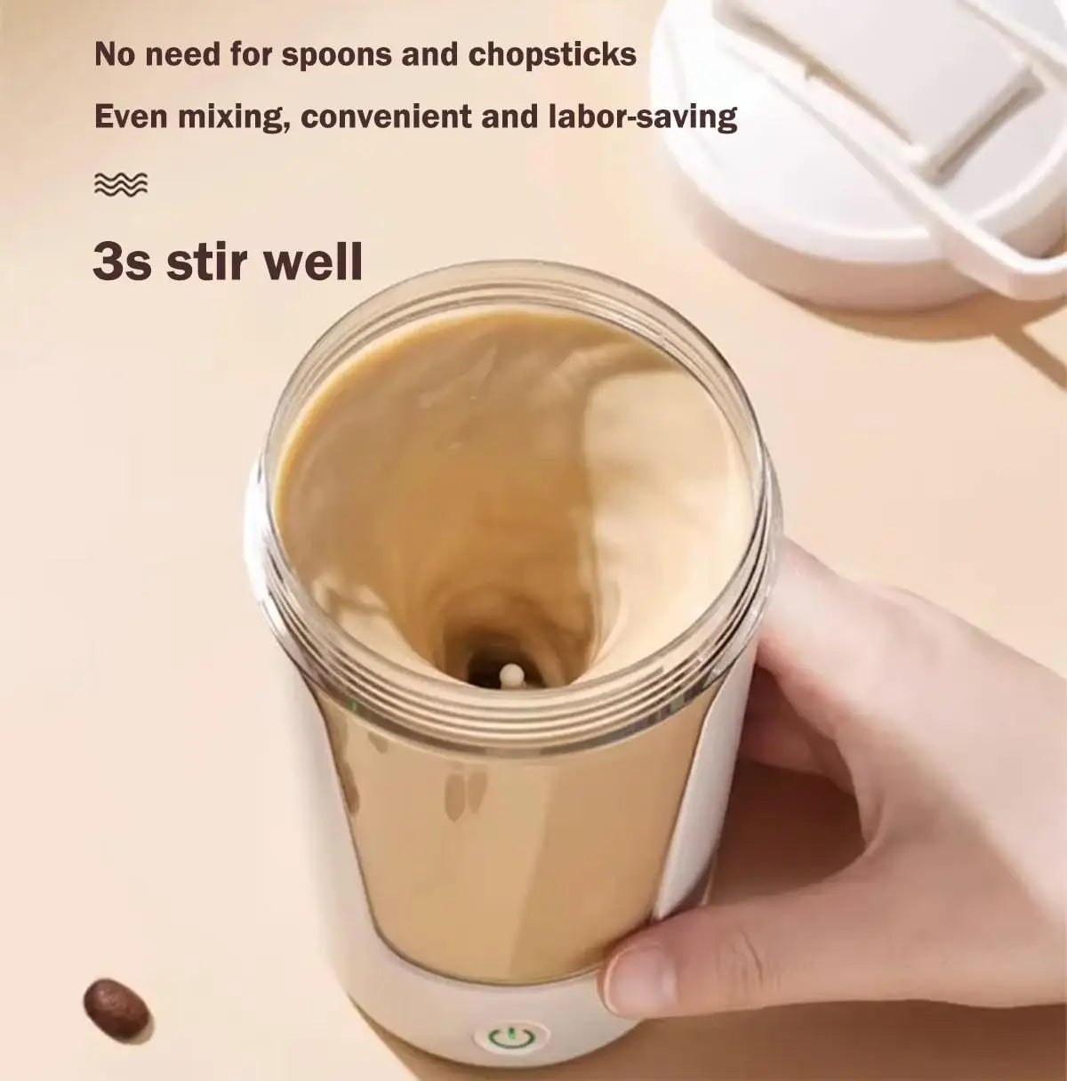 450ml Portable Electric Coffee Stirring Cup Usb Rechargeable Fully Automatic Stirring Cup for Fitness Outdoor Sports Gym