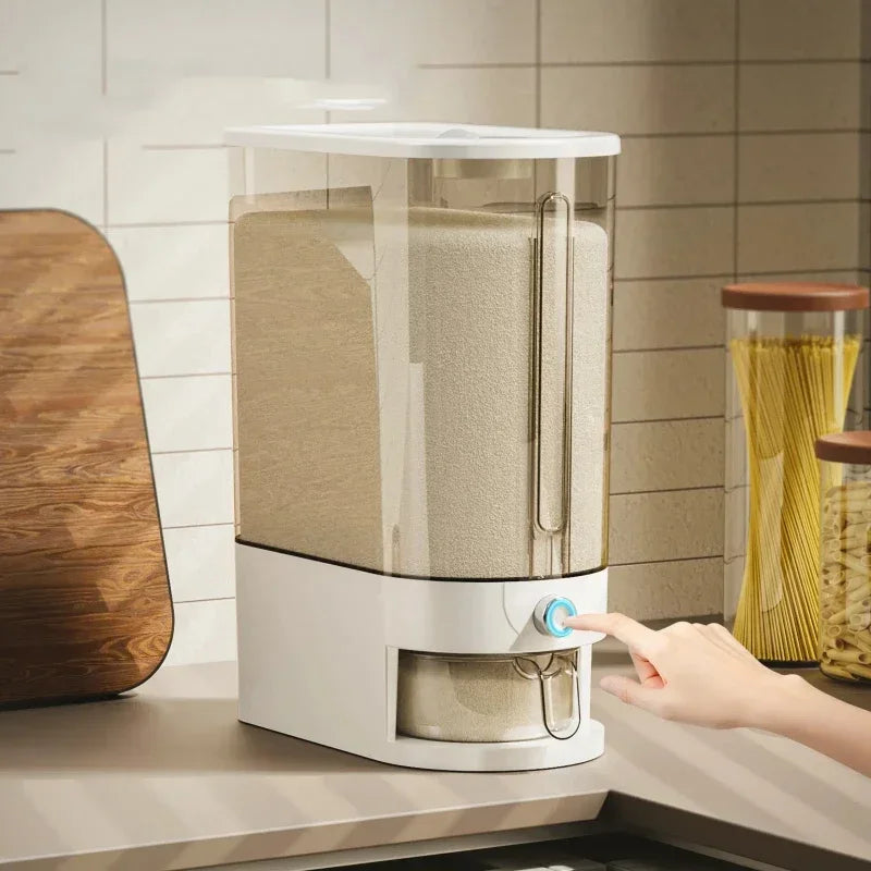 10KG Automatic Rice Dispenser - Insect-Proof Sealed Grain Storage Container Keep Dry Fresh for Kitchen Grain Preservation