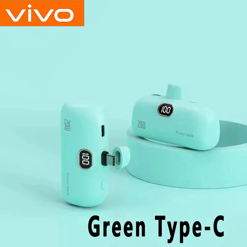 5000mAh 2-in-1 Power Bank, 3C Certified, Fast Phone Charging, External Battery, Plug and Play, Type-C and Apple Interface