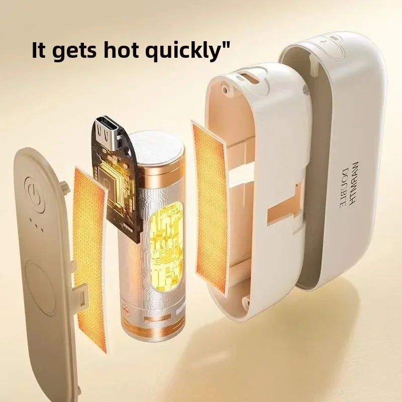 2-in-1 Mini Portable Magnetic Hand Warmer for Students Rechargeable Detachable Heating Hand Warmer Winter Gift