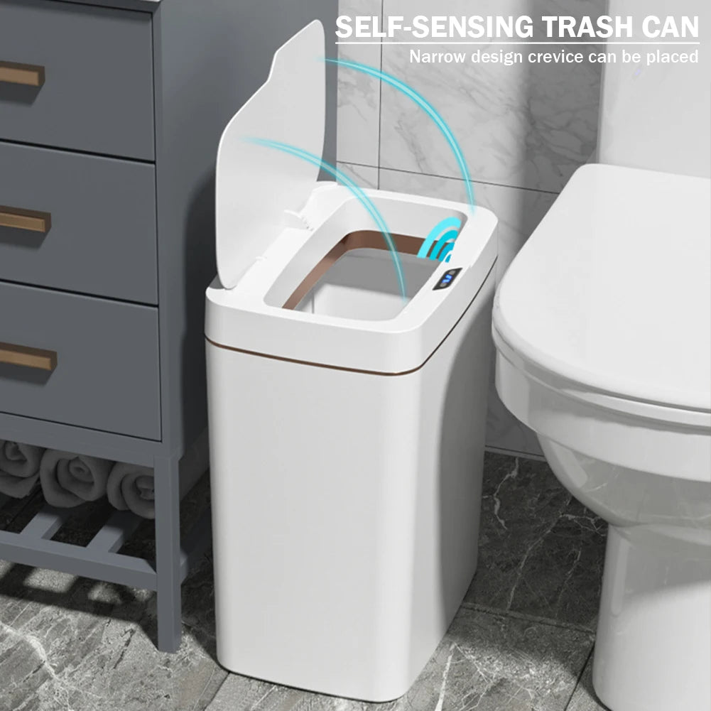 18L Smart Sensor Trash Can Quiet Automatic Trash Bin Rechargeable Auto Motion Sensor Rubbish Can for Kitchen Bathroom Bedroom