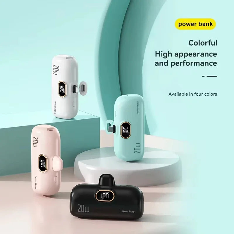 5000mAh 2-in-1 Power Bank, 3C Certified, Fast Phone Charging, External Battery, Plug and Play, Type-C and Apple Interface