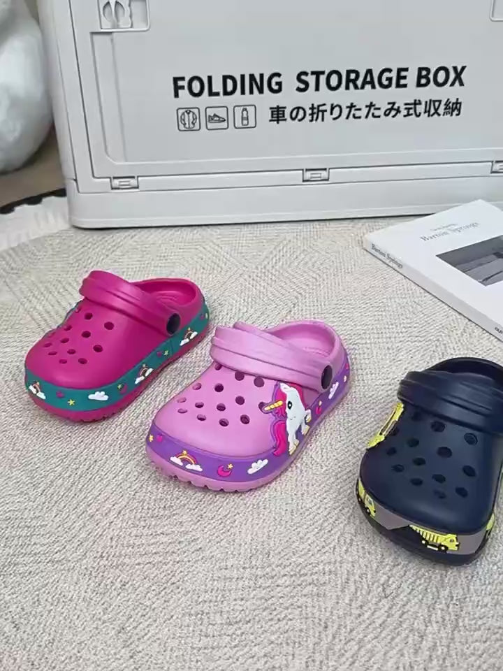 Summer Sandals For Girls Kids Baby Boys Girls Cartoon Baby Sandals Flat Heel Solid Soft Cartoon Slippers Children's Garden Shoe